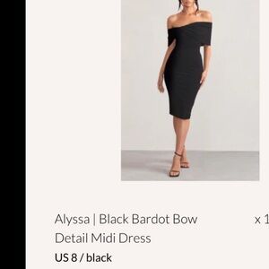 Club L London Off-Shoulder Black Midi Dress